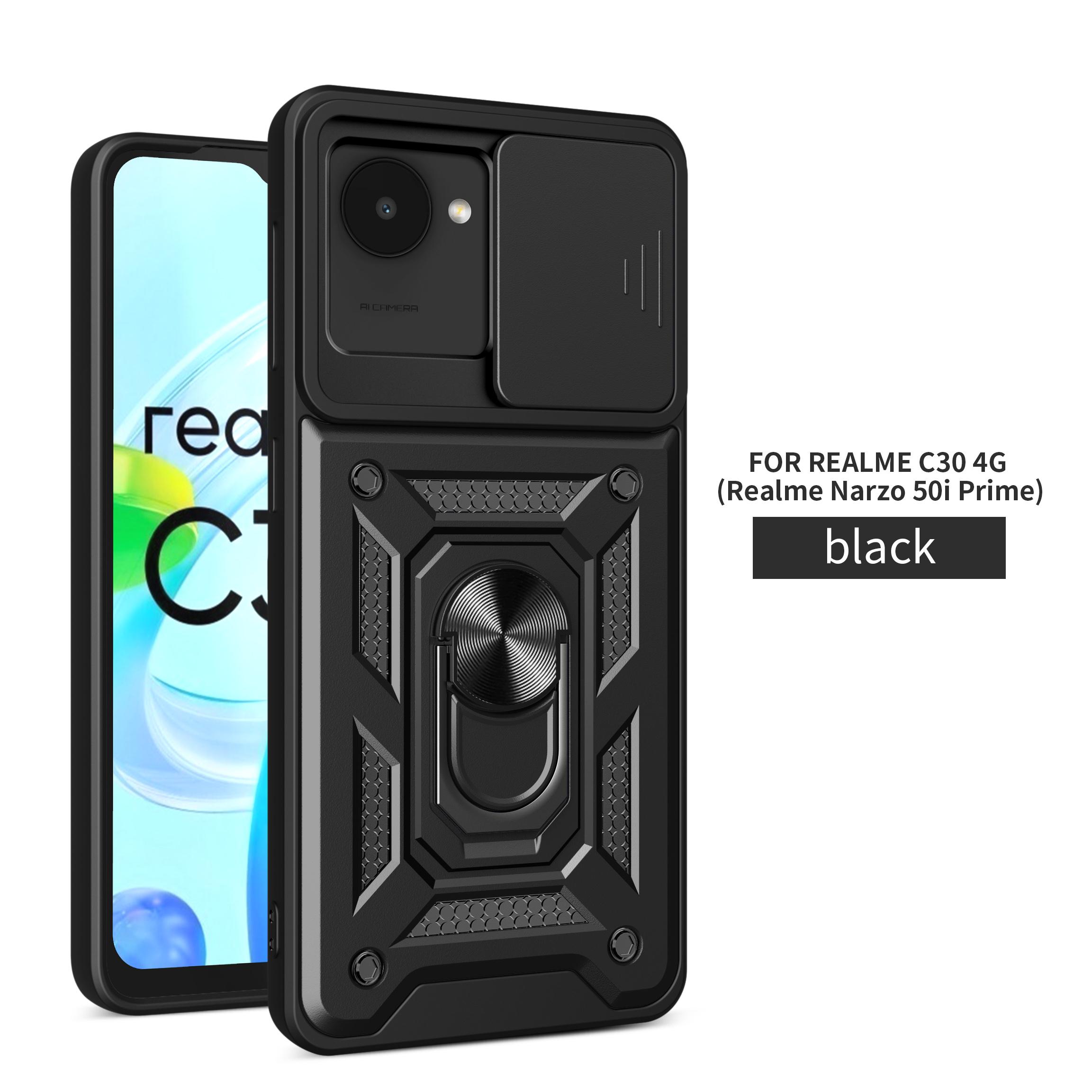 

Чехол для Realme C30 Чехол для Realme c30s Нарзо 50i Prime Магнитное кольцо-держатель Бронированный чехол для телефона Защита камеры сдвижной Задняя крышка realme C30S