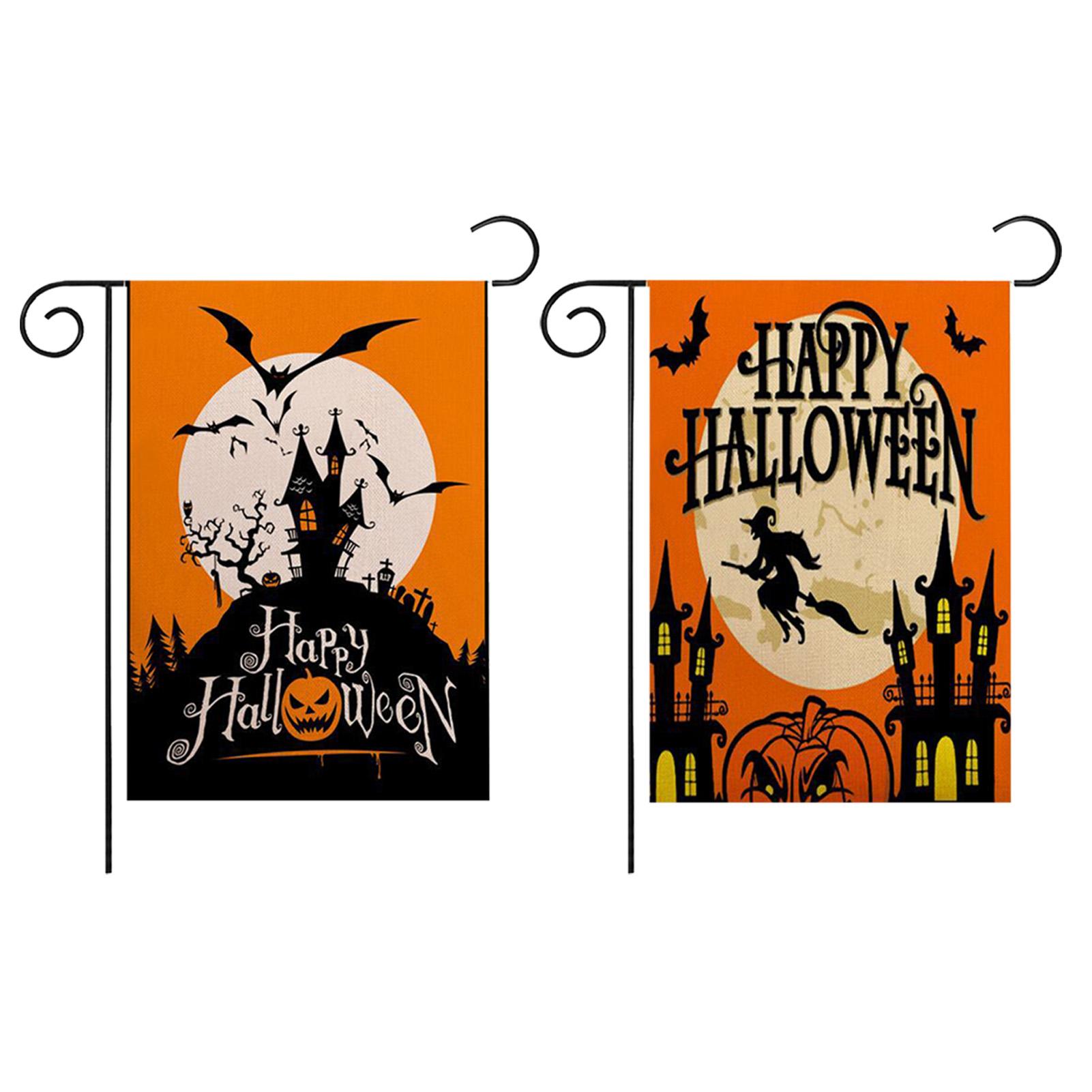 

Счастливый Хэллоуин садовый флаг открытый подвесной баннер для двора