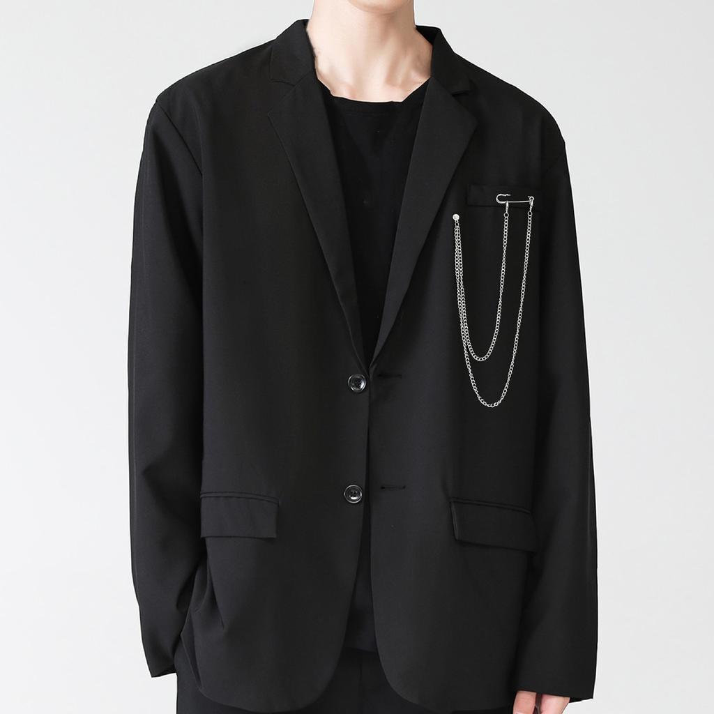Men Brooch Long Chain - High-end Fine Workmanship, Match Clothes, Luxury Polished Coat Collar Pin