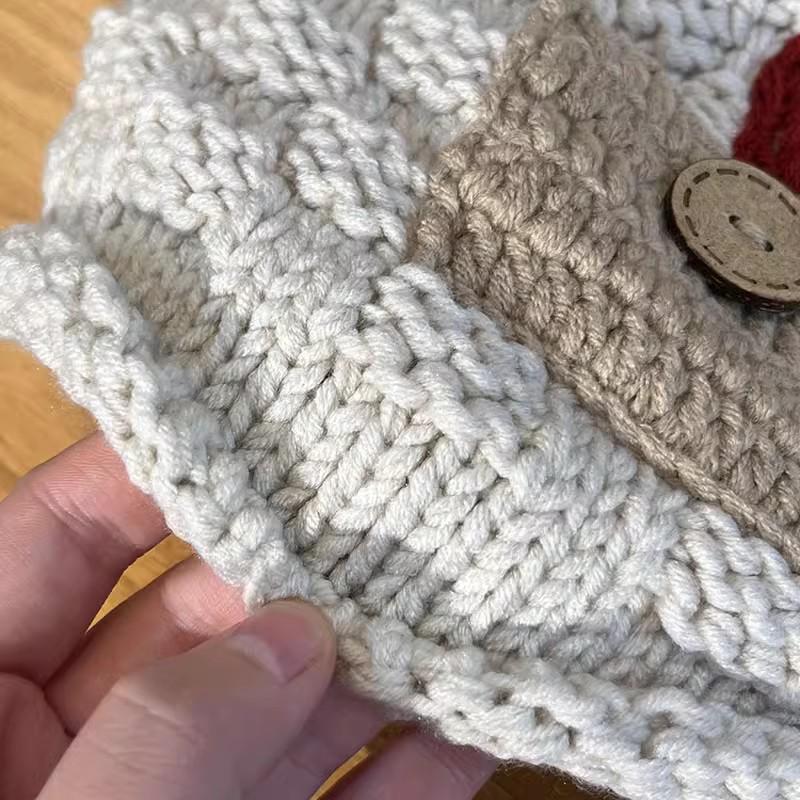 Pălărie cu ciucuri Copii Toamnă și Iarnă Pulover tricotat manual Pălărie din fire Căciulă de protecție pentru urechi