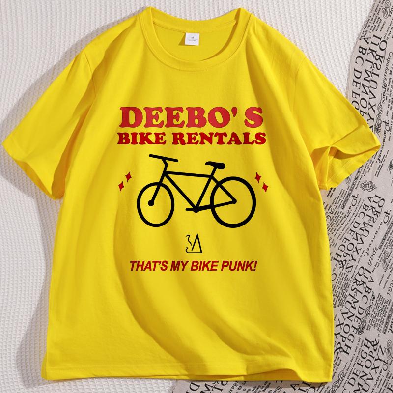 Deebos Bike Rentals Tshirt Casual Men Women Cotton Short Sleeve Tshirt Round Neck Casual Streetwear Graphic Tee Loose Tops