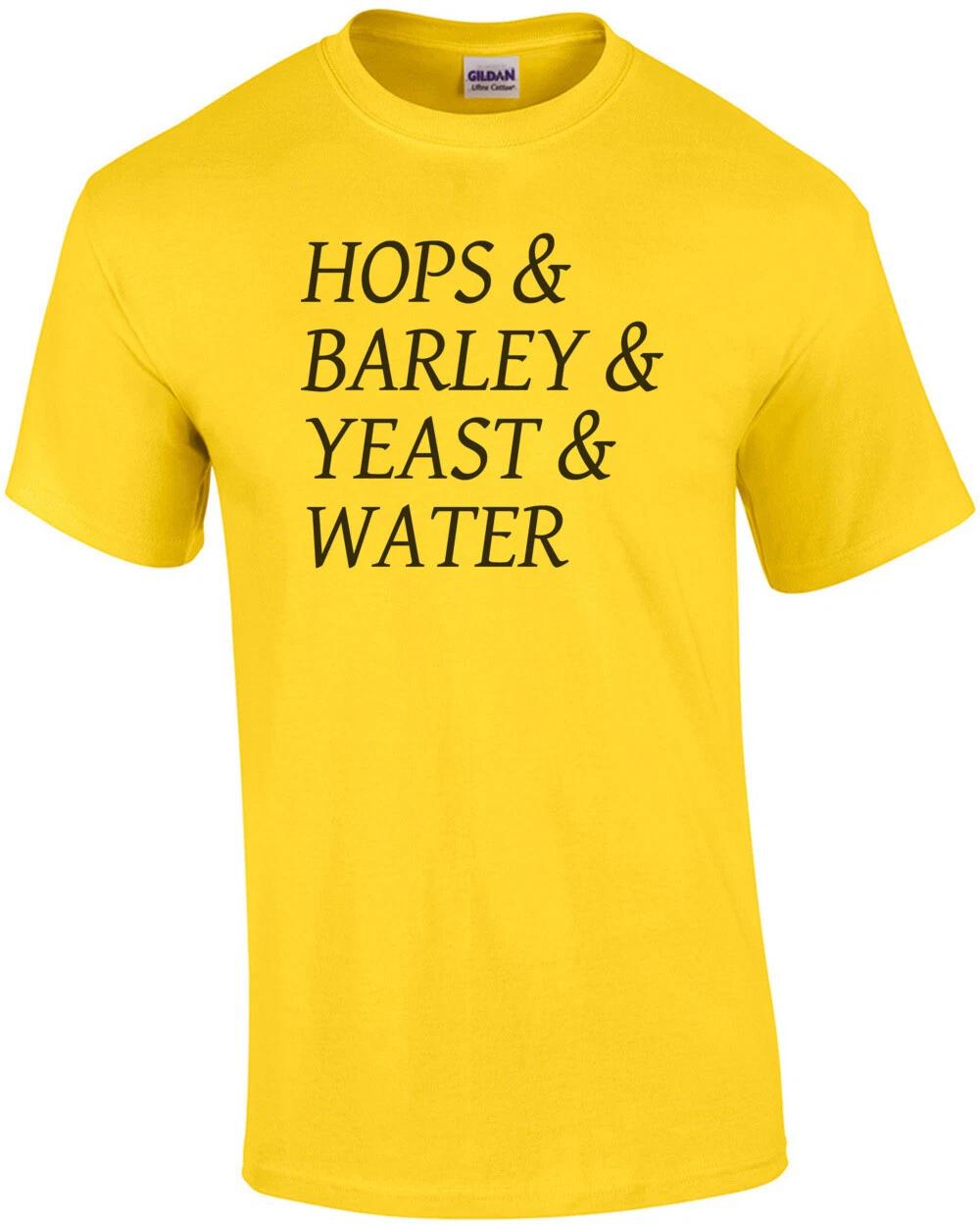 

HOPS & BARLEY & YEAST & WATER - BEER T-SHIRT 2XL