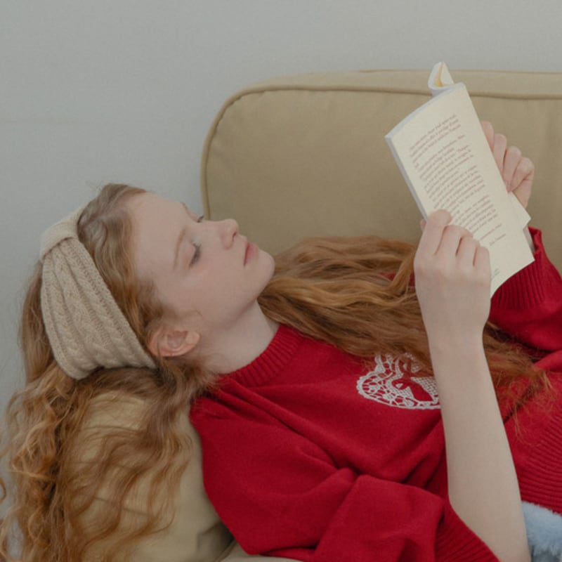 mellotory 100% cashmere cable hairband (beige)