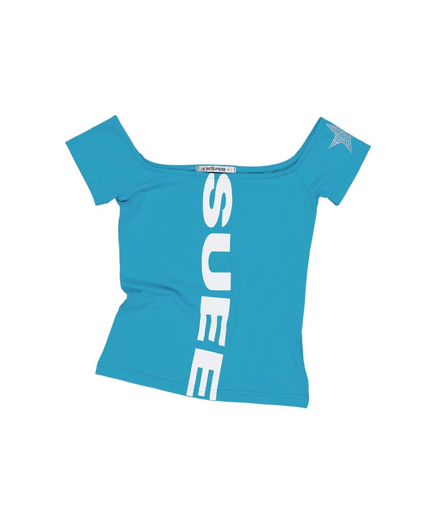 SETUP-EXE Vertical Off-Shoulder Top / Mint