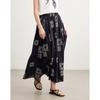 Demana Summer Retro Embroidered Cotton Midi Skirt