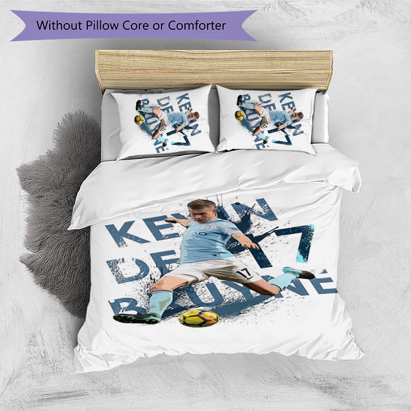 Kevin De Bruyne Pattern Printed 3PCS Bedding Set Soft Skin-Friendly Washable Duvet Cover & Pillowcases Set All Season Bedroom