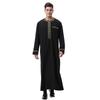Men's Embroidered Zipper Robe - Middle Eastern Style, Spring/Summer