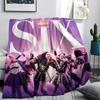 1PC SIX Print Flannel Blanket, High quality All Seasons, Home Decor, Warmth and Comfort, Perfect for Christmas Gifts