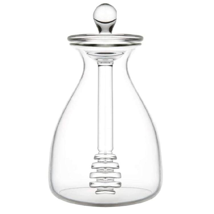 

Glass Honey Pot with Dipper for Store Honey and Syrup Clear Gorgeous Bee Decor 1