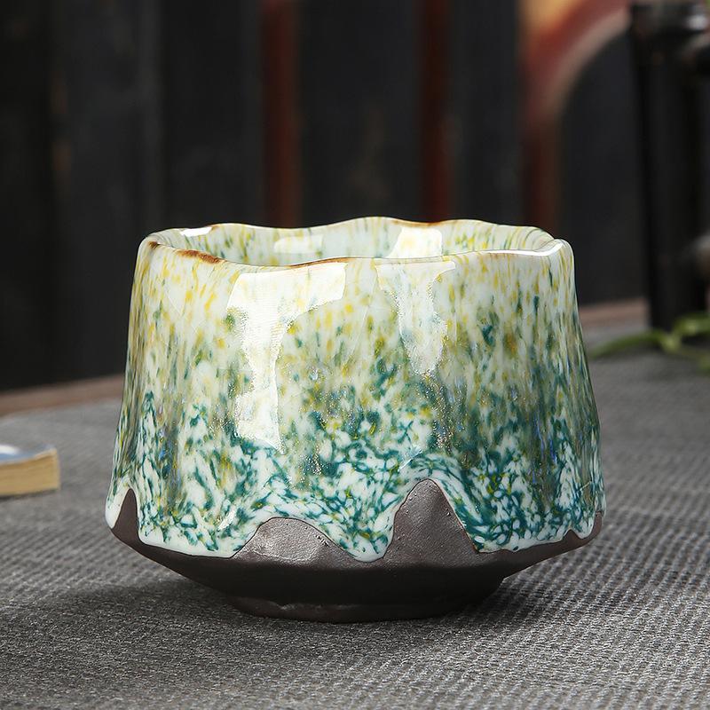 Wabi-sabi Tea Cup Handmade Japanese Retro Coarse Pottery Coffee Cup Cross-border Ceramic Tea Cup Household Water Cup Zen