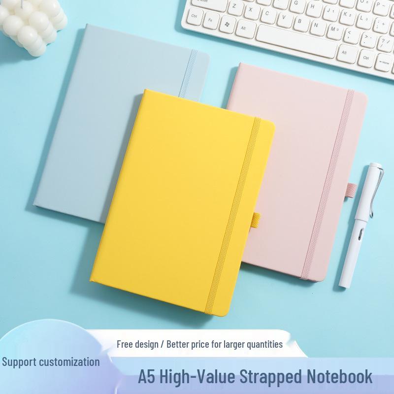 Cross-Border A5 Strap Notebook: Simple, Portable Business Notepad & Diary with Custom Logo Option