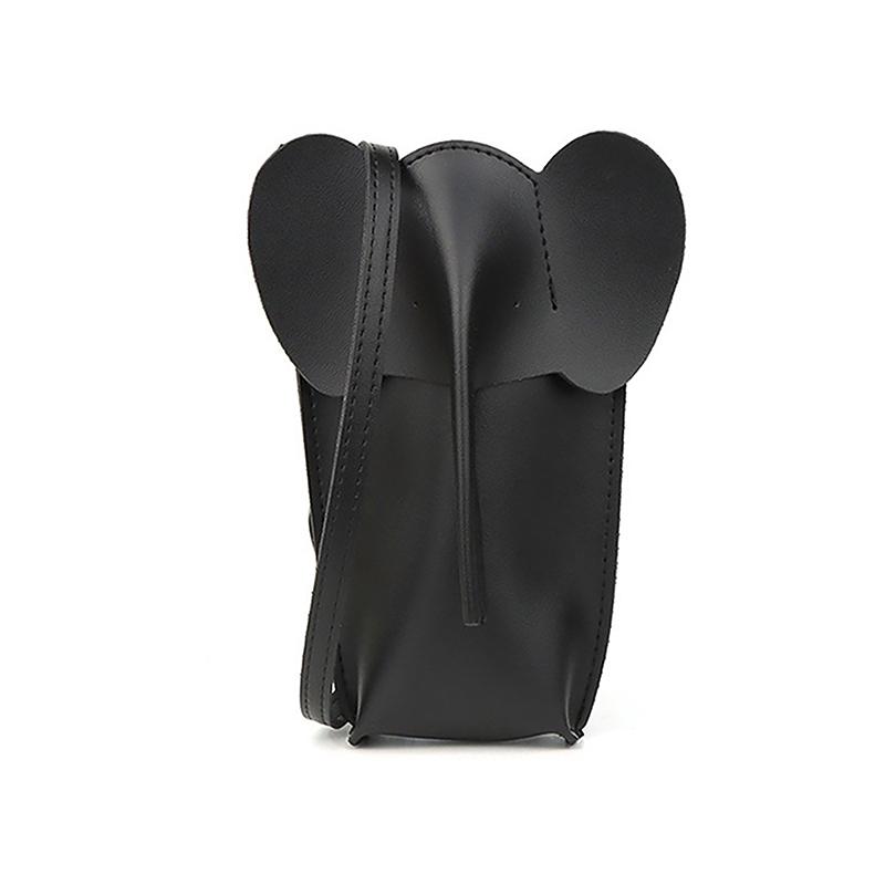 Cute Elephant Crossbody Bags For Girls Women Leather Soft Small Purses Card Wallet Phone Shoulder Bags Solid Color Mini Wallet