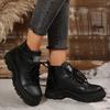 Plus Size Women's Martin Boots 2025 Fall/Winter New Arrival British Style Lace-Up Ankle Boots Fashionable Chunky Sole Short Boots
