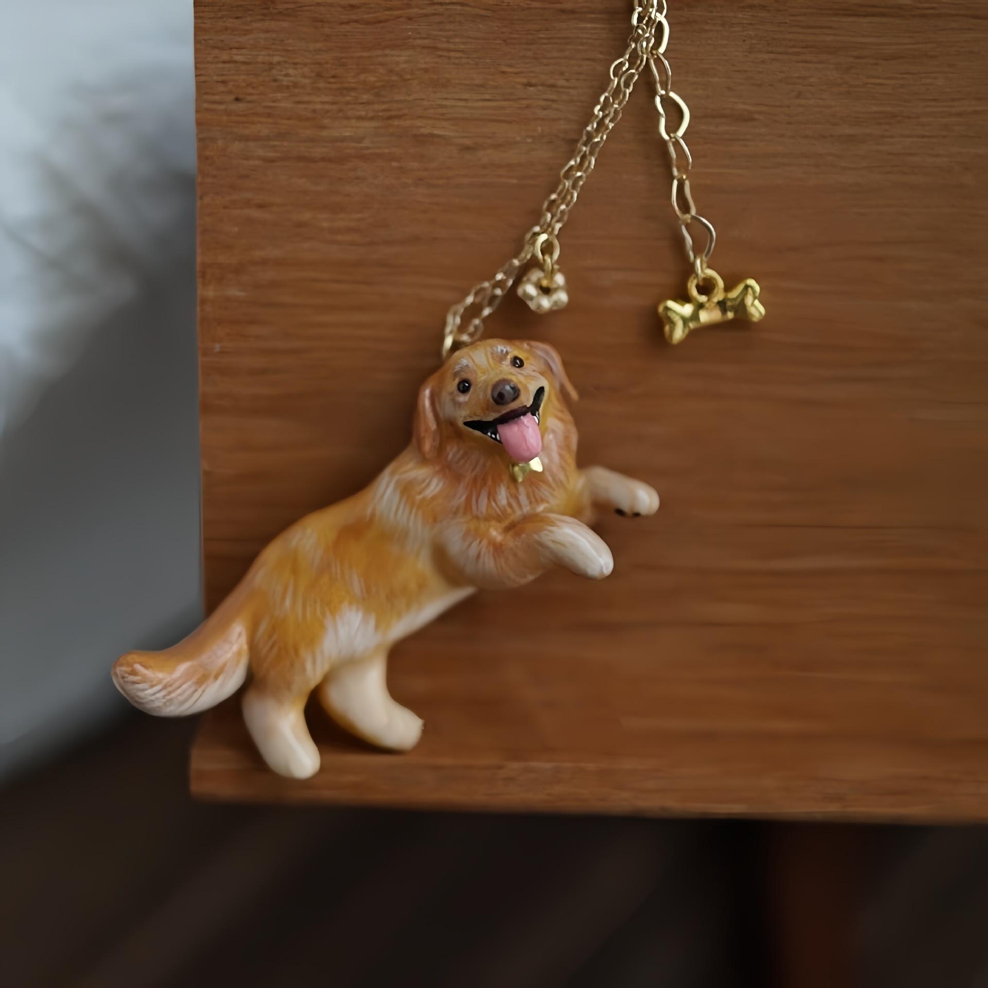 

Cute Pet Three-Dimensional Styling Necklace Personalized Ragdoll Cat Squirrel Dog Pendant Necklace Gift