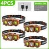 1000LM EDC Super Bright Headlamp USB Rechargeable Head Torch Red Light Mode Running Emergency Mining Safety Tiltable Head Torch