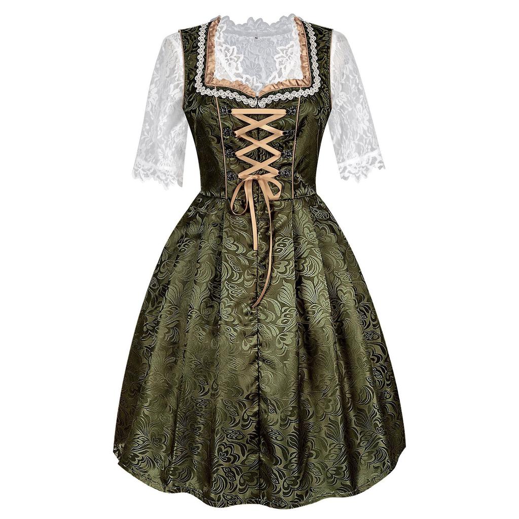 Women's Casual Beer Suit Short-sleeved Tie Dress Women's Suit Dress