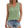 Spring and Summer V-neck Sleeveless Top Solid Color Pit Stripe Women’s Knitted Vests