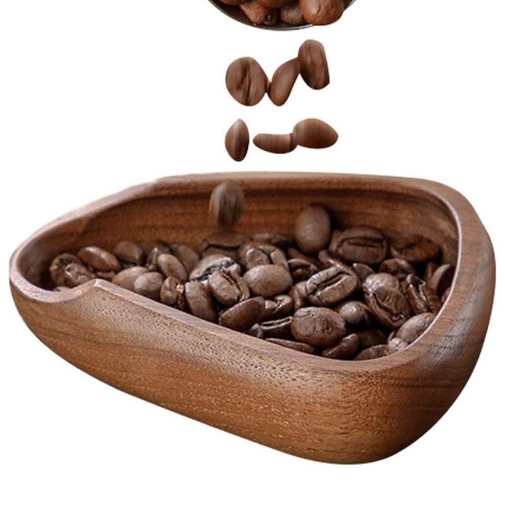 Wood Coffee Bean Measuring Cup Brown Coffee Bean Spoon Durable Coffee Beans Dose Trays  Cafe