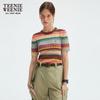 Teenie Weenie Women's Striped Short Sleeve Knit Sweater