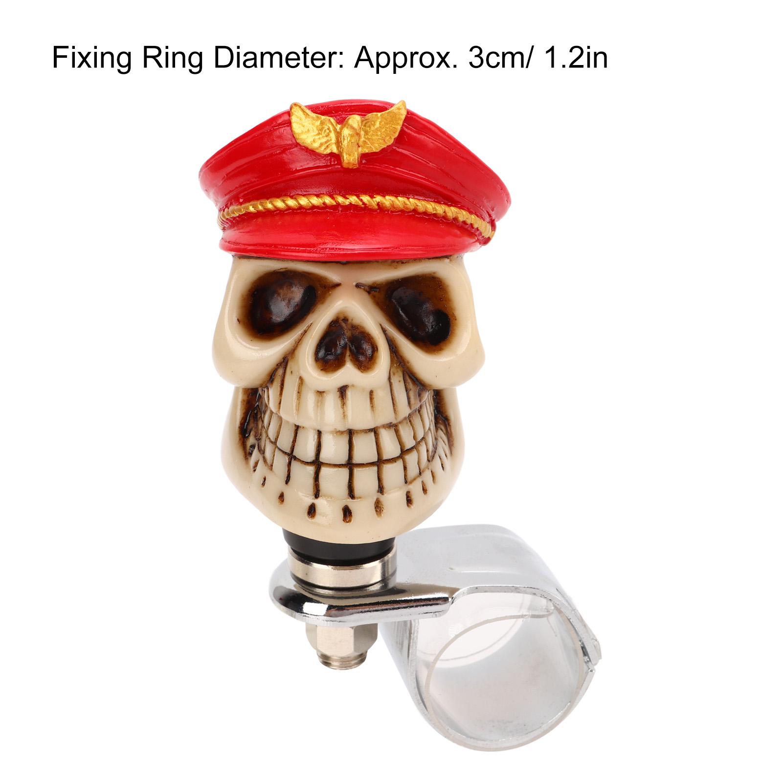 

Skull Shape Stee Wheel 3cm Diameter Metal Resin Turn Knob for Cars Trucks Tractors Boats