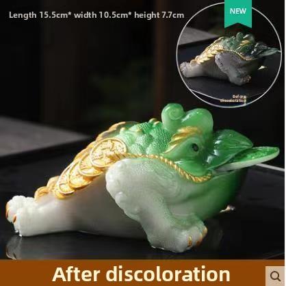 Hot! Toad colored tea pet table decoration accessories large premium tea toys small home and office ornaments gift chinese tea