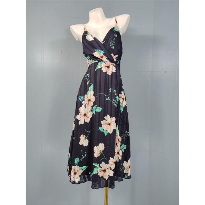 Export Single Lu's Summer Sling Exquisite Print Dark Pattern French Style Temperament Elegance Short Split Special Dress