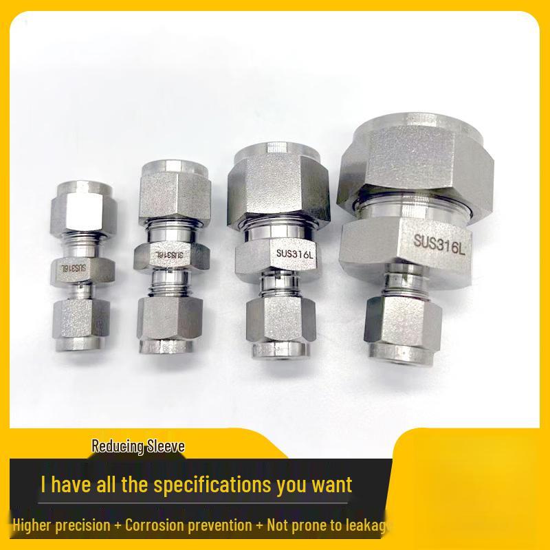 Stainless Steel 3/8 Reducing Ferrule Straight Connector