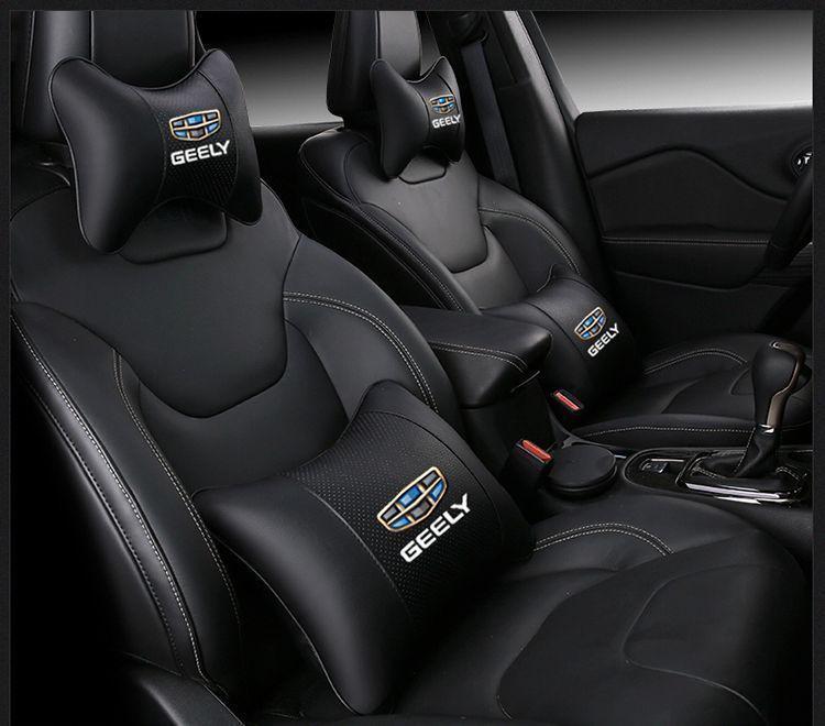 Compatible Geely Car Seat Covers: Fits Borui, Xingrui, Boyue, Emgrand, GS, and Binyue driver's seats with headrest and lumbar support.