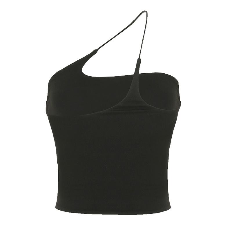 

Безрукавный бюстье одно плечо укороченный топ женский сексуальный чистый цвет L