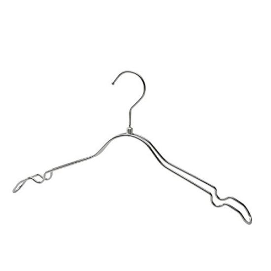 Tamatoshi Straight Double Steel 38cm Set of Chrome Developed by a Store Fixture for Home and Store Leaves No Unbendable Hangers, Wide, 10, Plated,