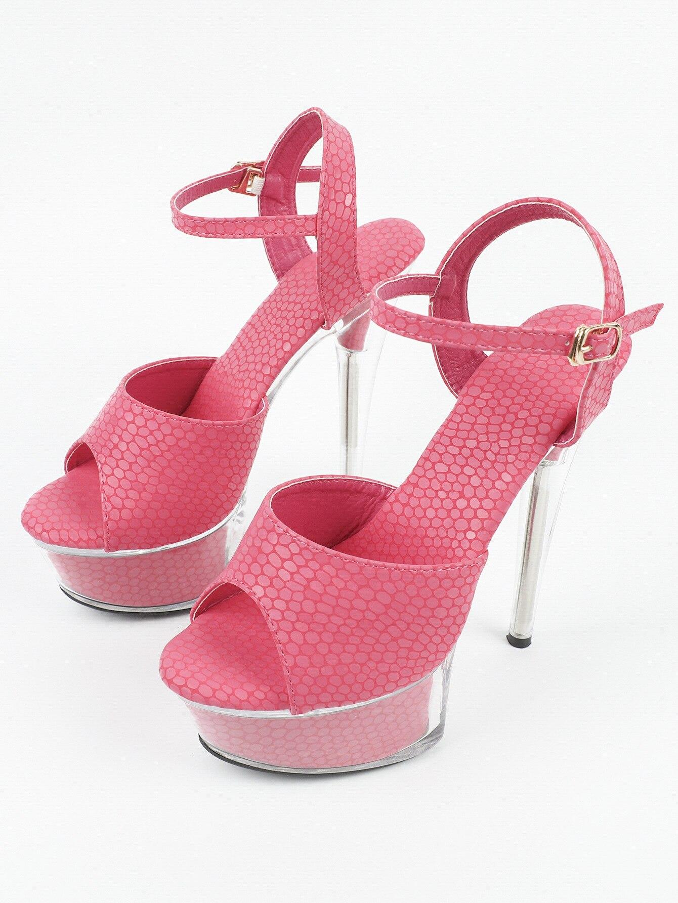 

HOKSVZY/пикантные непромокаемые босоножки на платформе на очень высоком каблуке 15 см, прозрачные туфли со стразами, свадебные туфли LFD 43