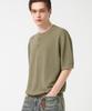 TRILLION Pineapple Henley Neck Short Sleeve Knit_Khaki