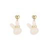 Fashion design sense Cute bunny fringed earrings Female creative sweet and cool exquisite stud earrings Versatile personality trendy earrings