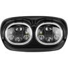 Ranzek Motorcycle Double LED 5 90W LED Headlight with Angel 1 Halo and Dual Lights for Harley Road Glide Headlamp, 3/4" Eyes, Set, 5.75" 2004-2013 (A)