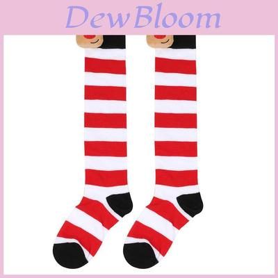 New Arrival Kids Christmas Socks With Cute Cartoon Deer Plush Toy Polyester Fabric Friction Resistant