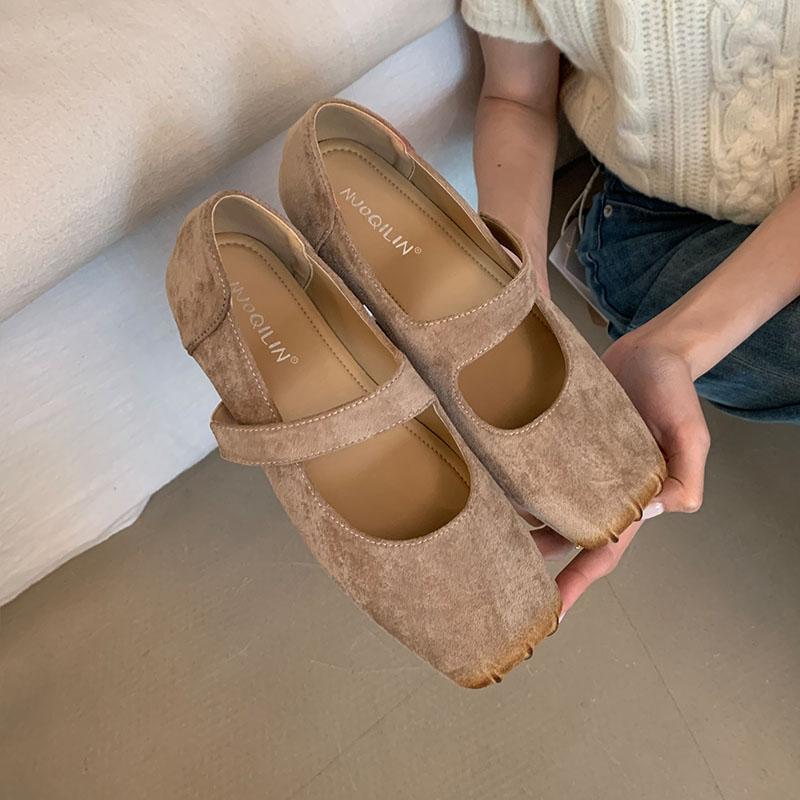Fashion Female Slip On Footwear Shallow Ladies Mary Janes Flats Shoes Casual Fashion Square Toe Women Flats With Shoes lady
