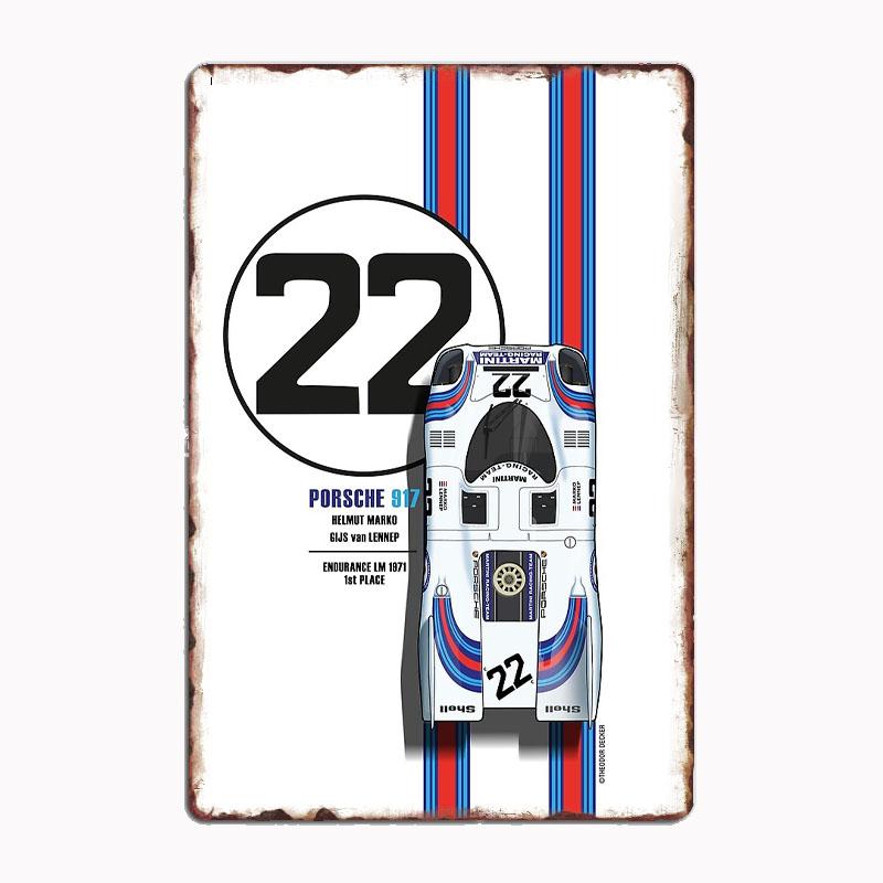 

917 No.22 Car Metal Sign Poster Garage Room Decor Automobile Club Custom Tin Vintage Home Decor 20x30cm（7.8x11.8inch）