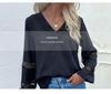 2022 Lace Patchwork Long Sleeve V-Neck Blouse - Women's Spring & Autumn Fashion