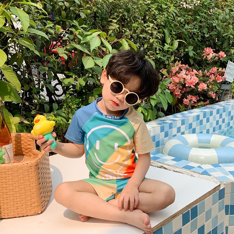 

Trendy Boys Quick-Dry Cartoon Swim Set: One-Piece & Two-Piece Options 140 cm