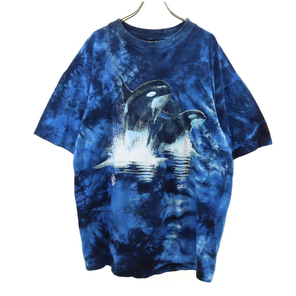Churinga 90s Old Short sleeve T-shirt L Blue Men's Used