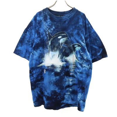 Churinga 90s Old Short Sleeve T-shirt L Blue Men's Used