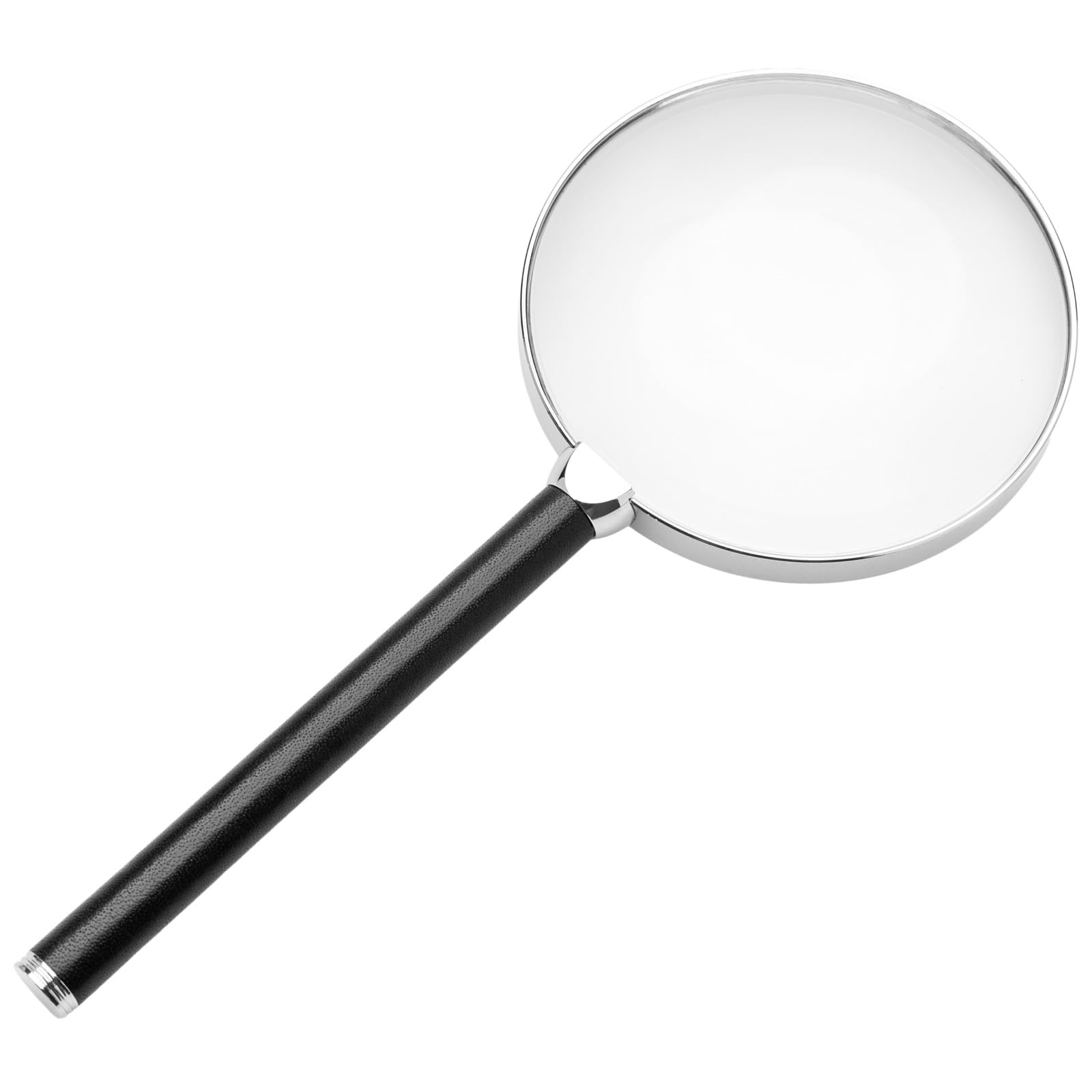 

Magnifying Glass Handheld Magnifying Glass Aspheric Lens Leather Wrapped Finish Lens Diameter 90mm Black Day Gift Respect for the Aged Day Present чорний