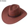 Artificial Suede Western Cowboy Hats Big-edge Gentleman Cowgirl Jazz Hat Outdoor Vacation Cap Party Cosplay Hat