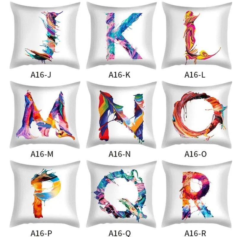 Colorful Creative Letter Decorative Pillowcase Living Room Office Home Pillowcase Car Ornaments