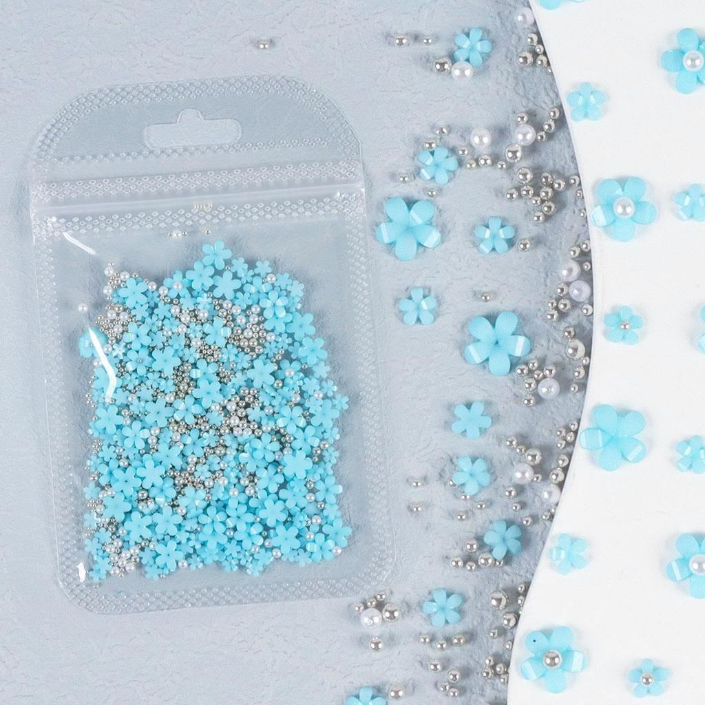 3D pryskyřičné nehtové umění květiny smíšené perlové kameny kamínky dekorace pro DIY manikúra příslušenství potřeby přívěsky díly