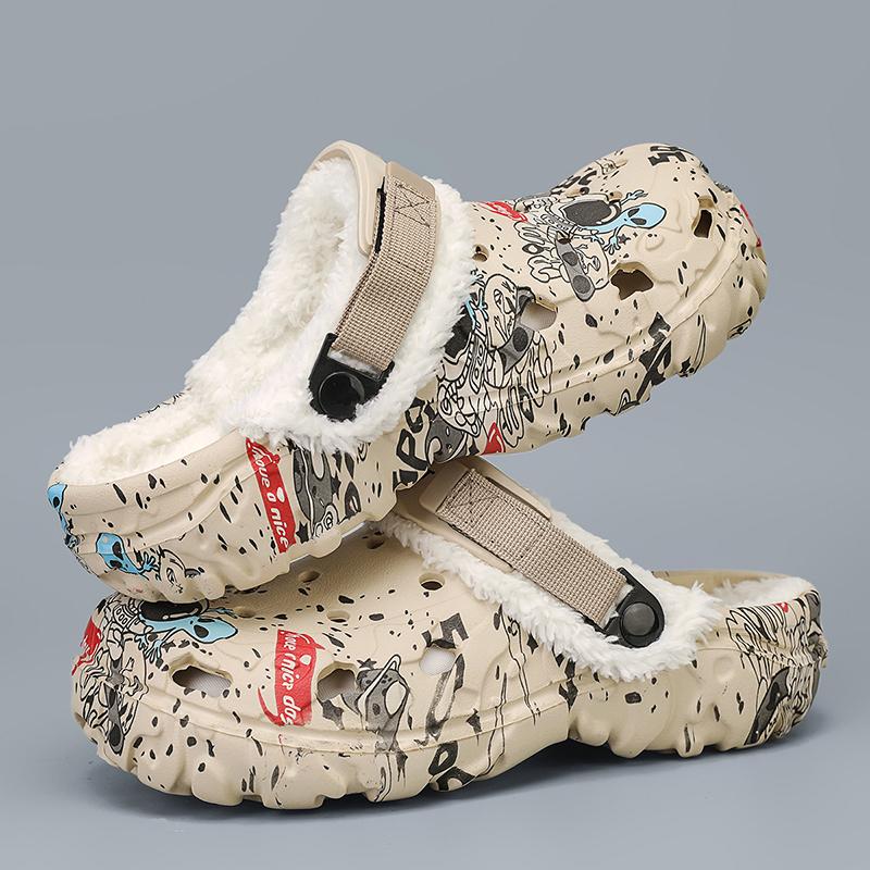New Men Winter Slide Shoes Indoor Plush Comfort Warm Slide Shoes Summertime Removable Sandal Shoes Men Daily Non Slip Plush Fur Slide Shoes For Men