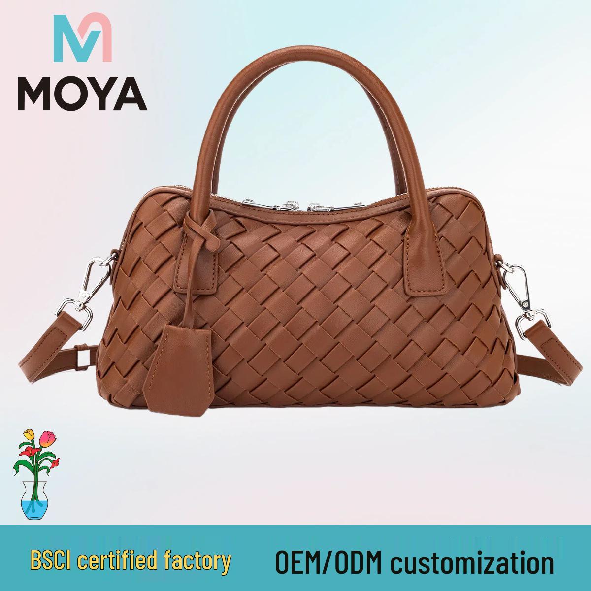 Женская плетеная сумка кроссбоди ручной работы 2025 - Нишевый дизайн, Высококлассная сумка на плечо 27x8x14 cm