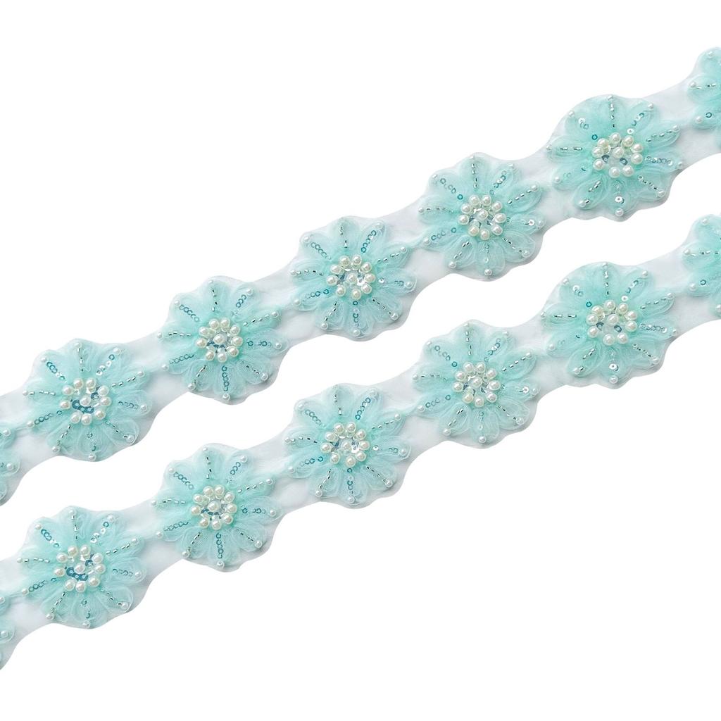 Multi-Color Machine Embroidery Handmade Bead Sequins Three-Dimensional Flower Shoes, Hats, Bags, Skirts, Clothing Decoration, Lace Lace Accessories