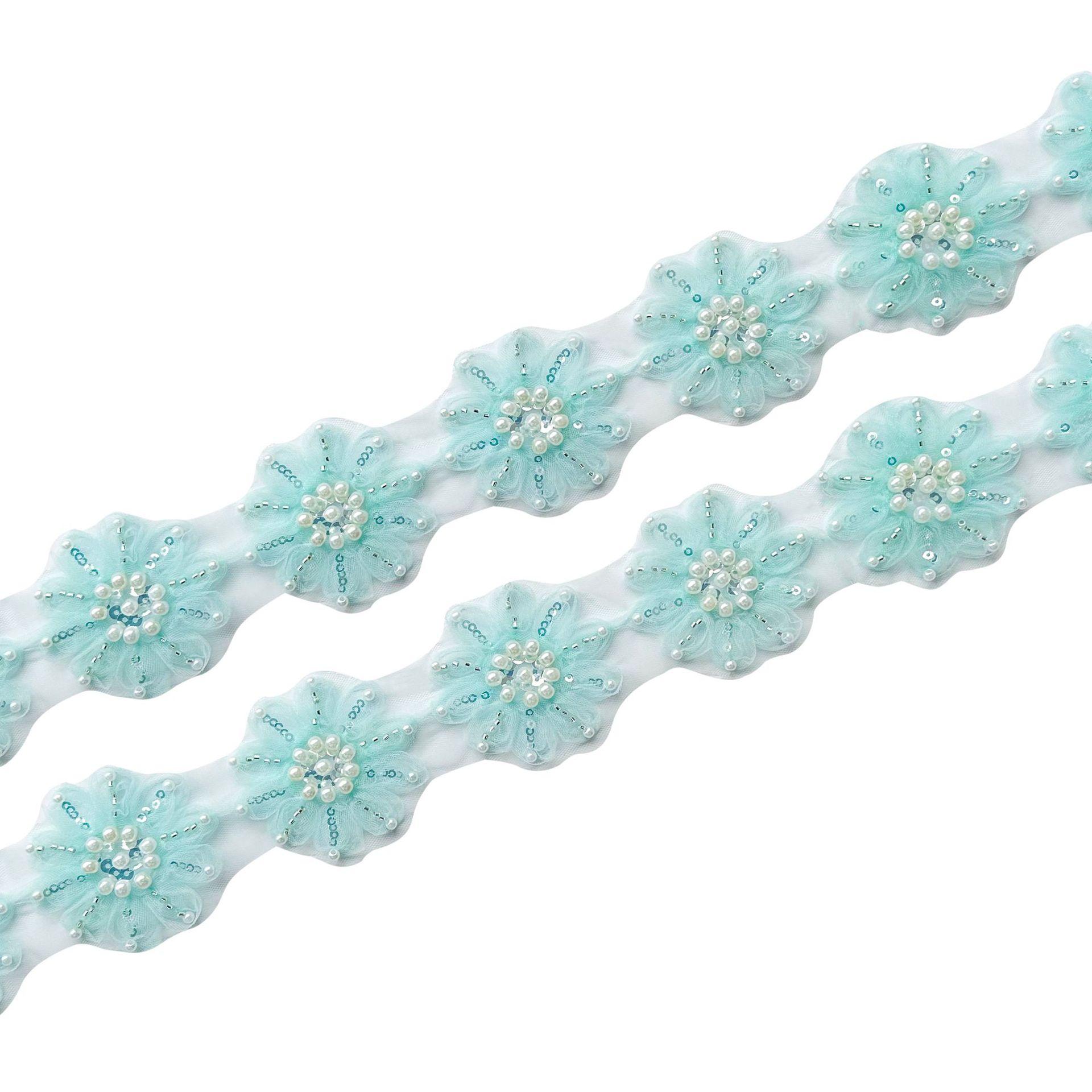 

Многоцветная машинная вышивка Ручная работа Бисер Пайетки Объемный цветок Обувь, Шляпы, Сумки, Юбки, Украшение одежды, Кружевные аксессуары 12 flowers in one size of TX04 green