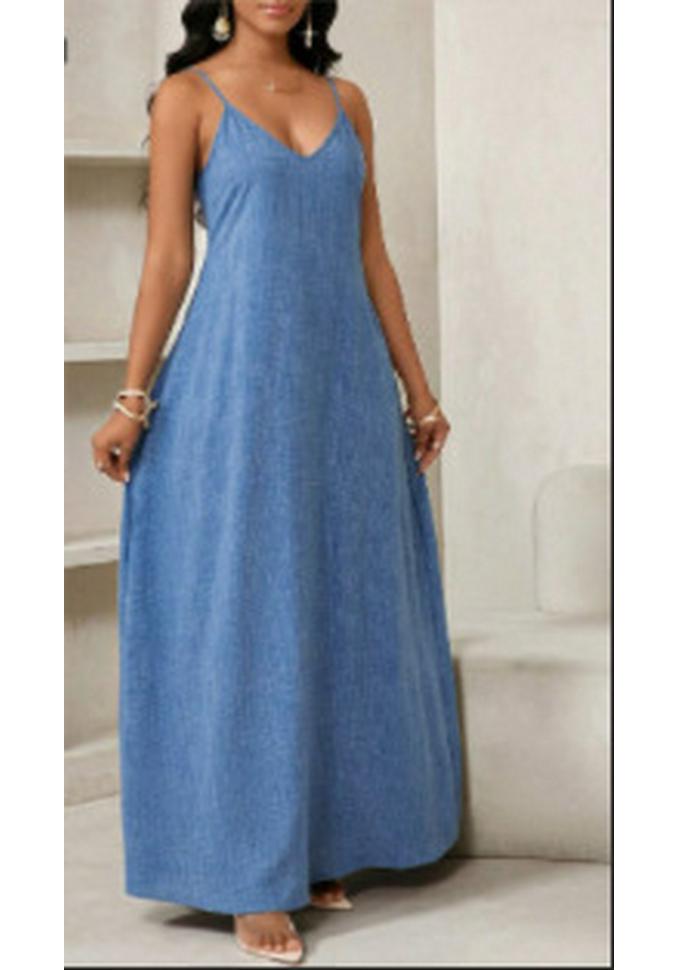 2026 European Summer Casual Resort Women's Long Strap Dress